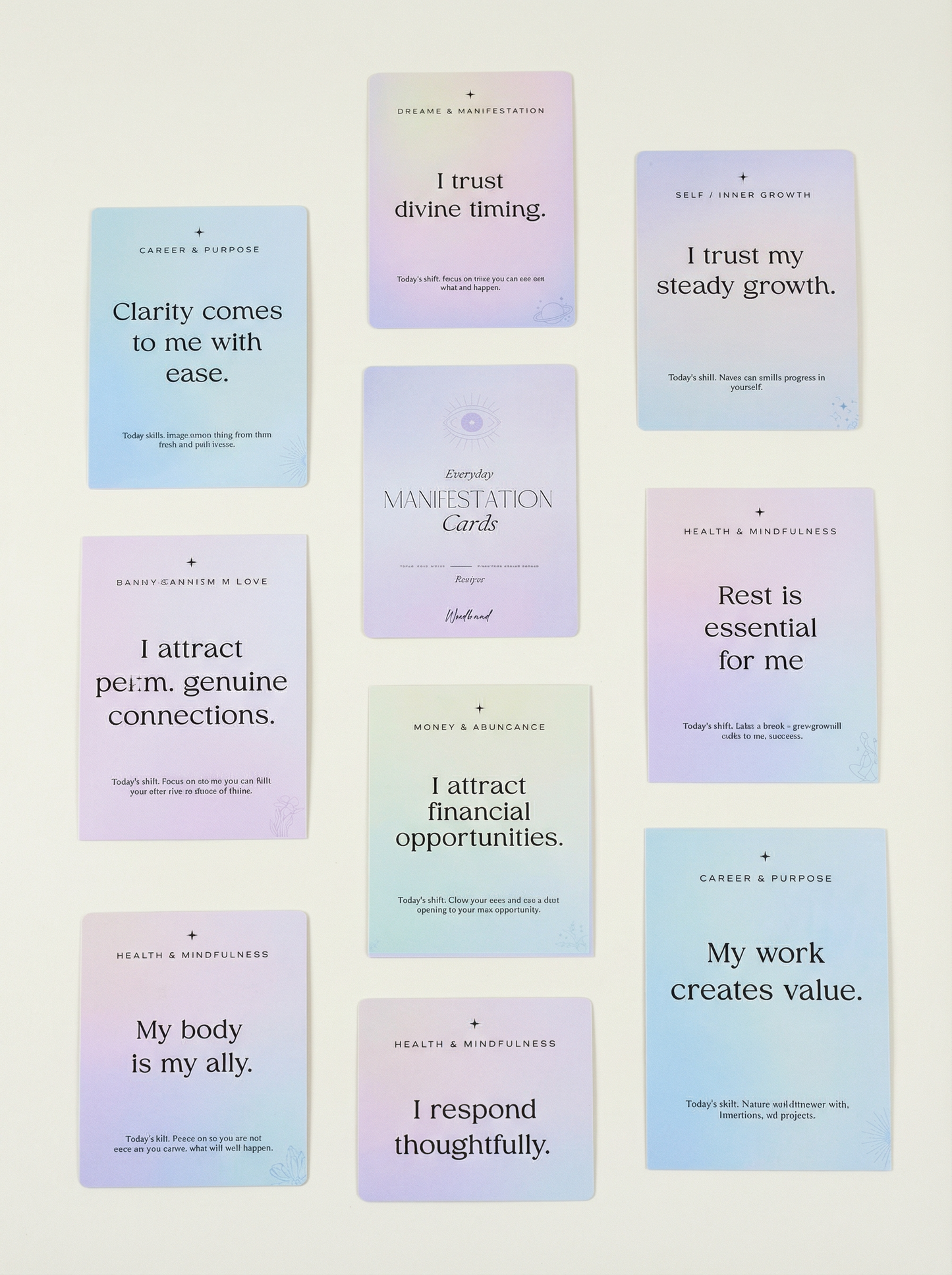 Manifestation & Positive Affirmation Cards (Daily Mindset Boost | 30 Cards | Self-Growth & Motivation)